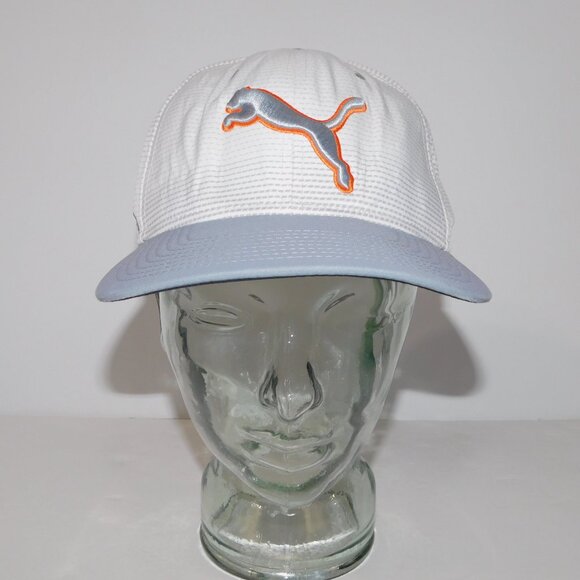 PUMA GOLF Dry Cell Mens White Gray Orange Adjustable hat Cap - Picture 5 of 9
